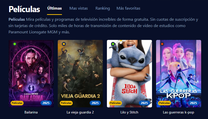 Captura de pantalla de la interfaz de usuario de StreamCloud